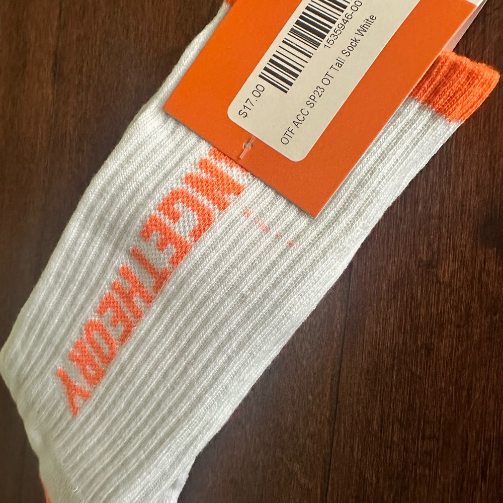 Orangetheory Teal Bike Shorts with Orange Accents and Socks - Picture 2 of 4